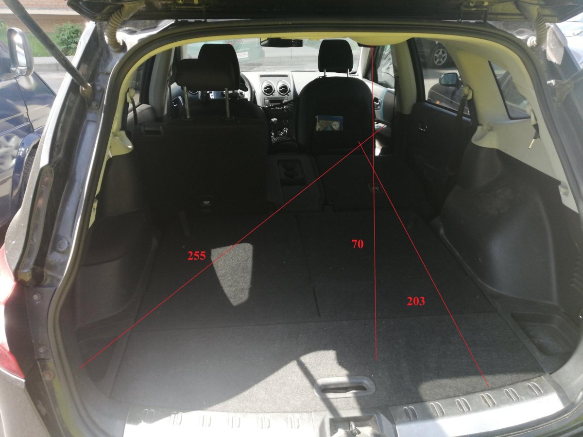 Размер багажника Nissan Qashqai j11