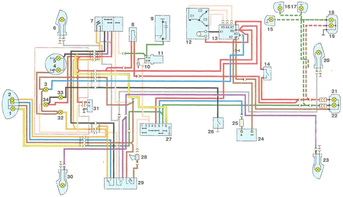 Схема электрооборудования ИЖ Планета 5 12 вольт