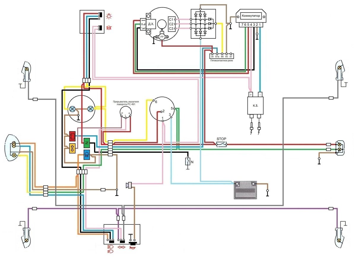 Проводка ИЖ Юпитер 4 света