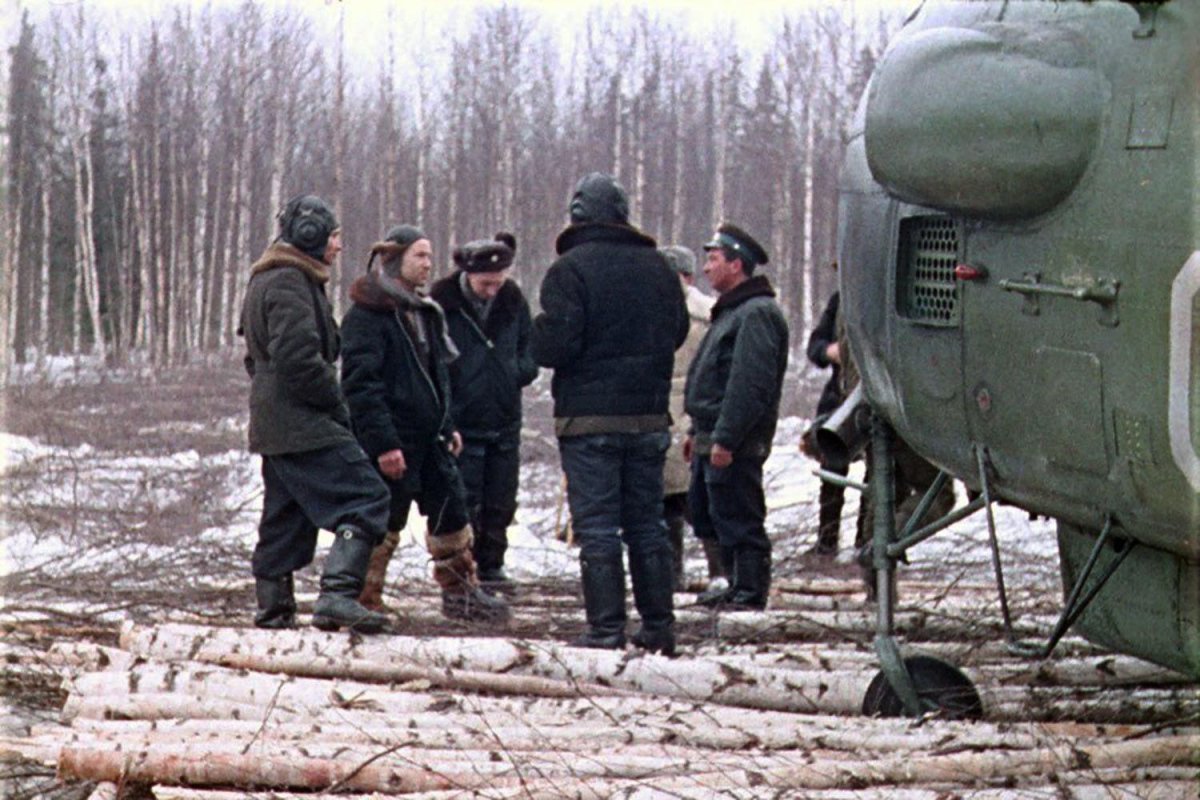 Приземление Леонова и Беляева в тайге