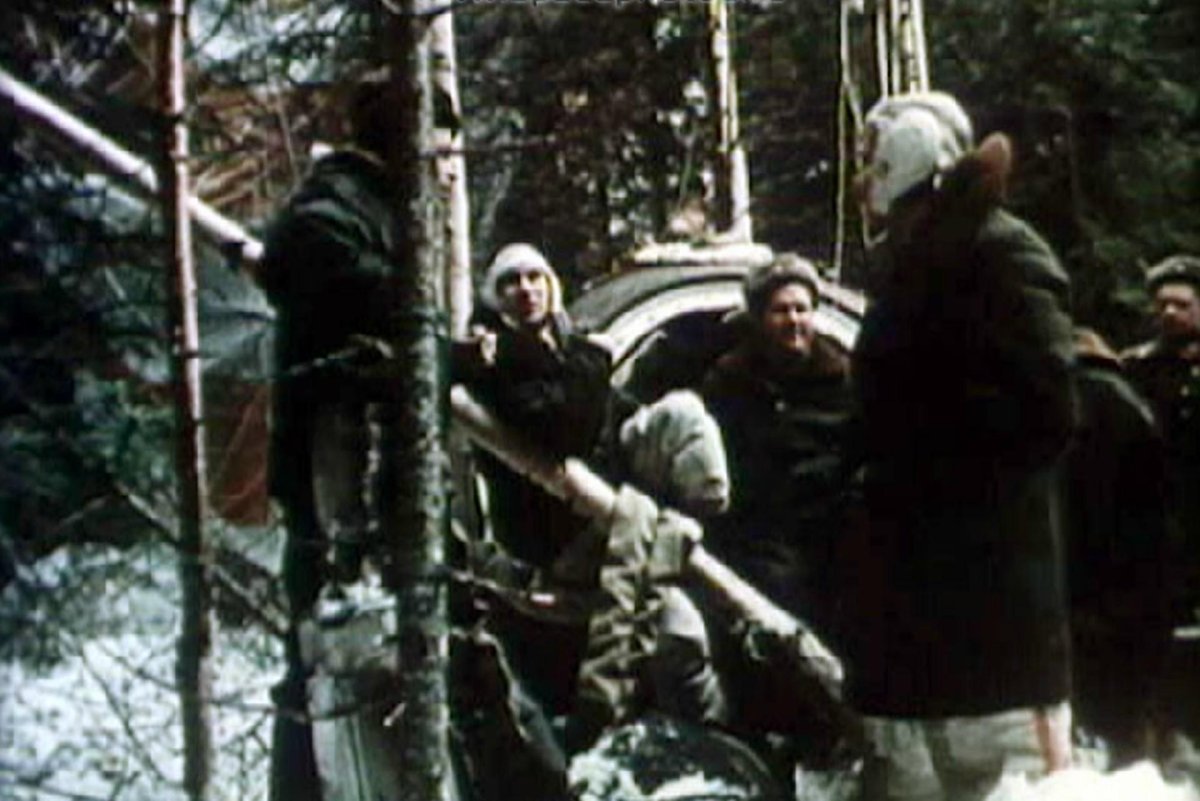 Приземление Леонова и Беляева в тайге