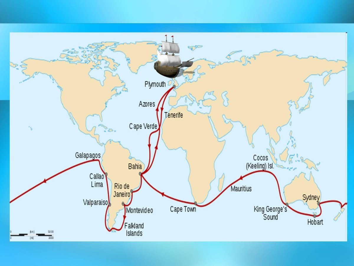 Чарльз Дарвин кругосветное путешествие на судне Бигль