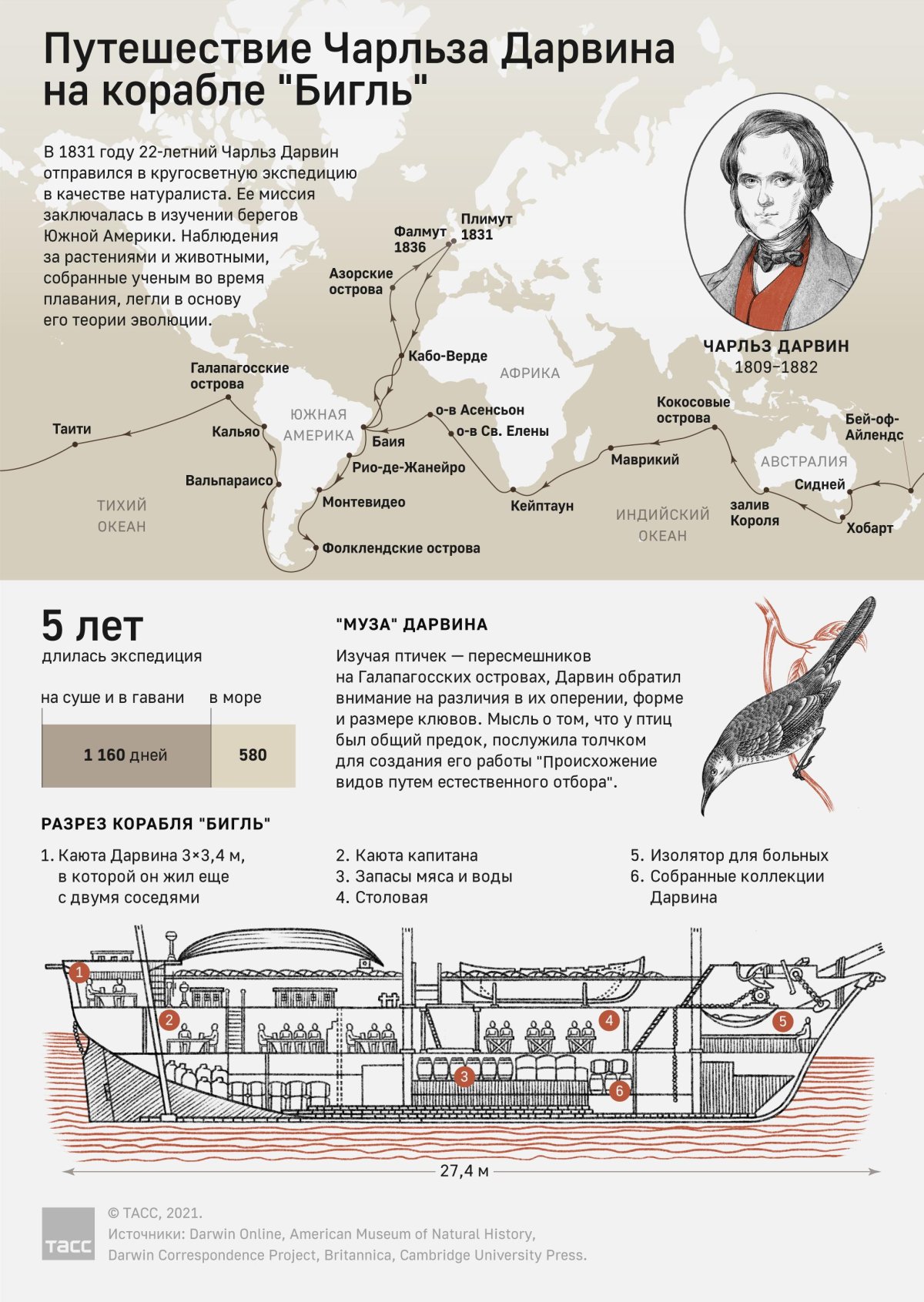 Чарльз Дарвин корабль Бигль