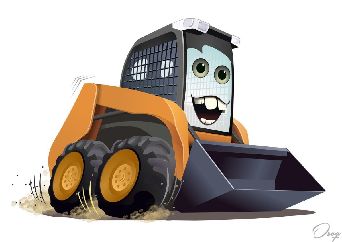 Бульдозер мультяшный