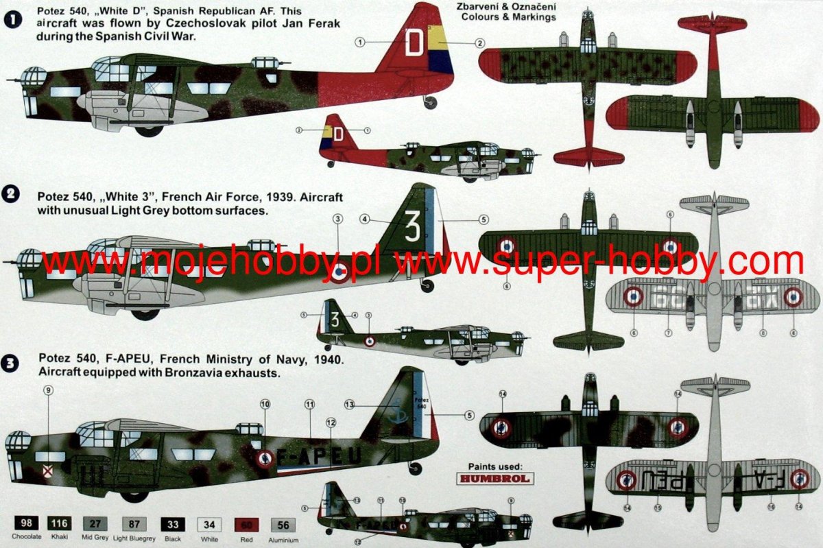 Сборная модель potez 540 Bomber