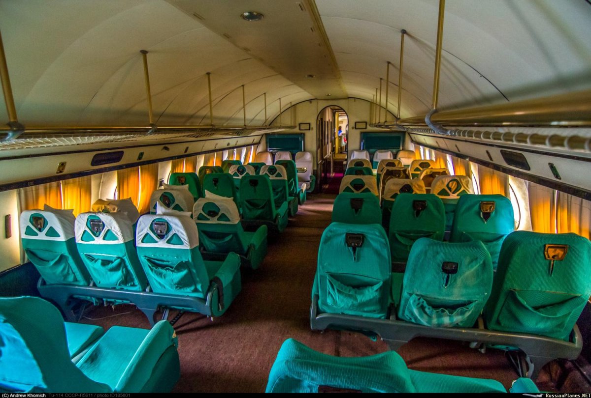 Ту-114 пассажирский самолёт салон