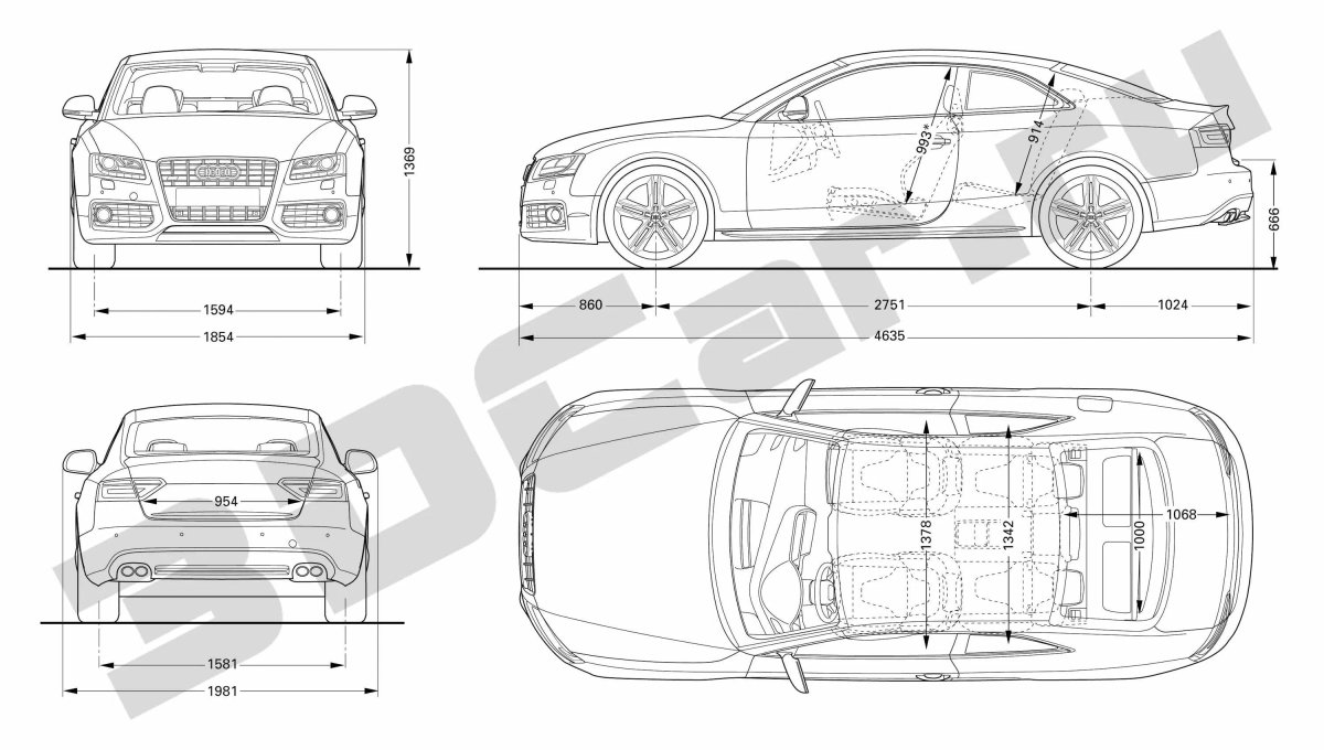 Audi a5 габариты