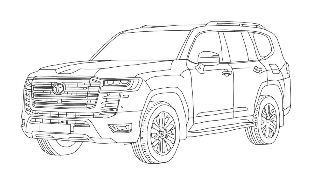 Раскраска Toyota Land Cruiser 200