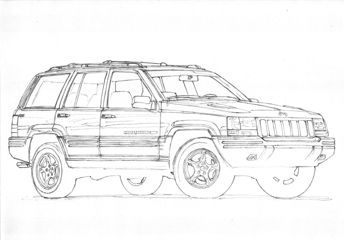 Чертеж Jeep Grand Cherokee 1998