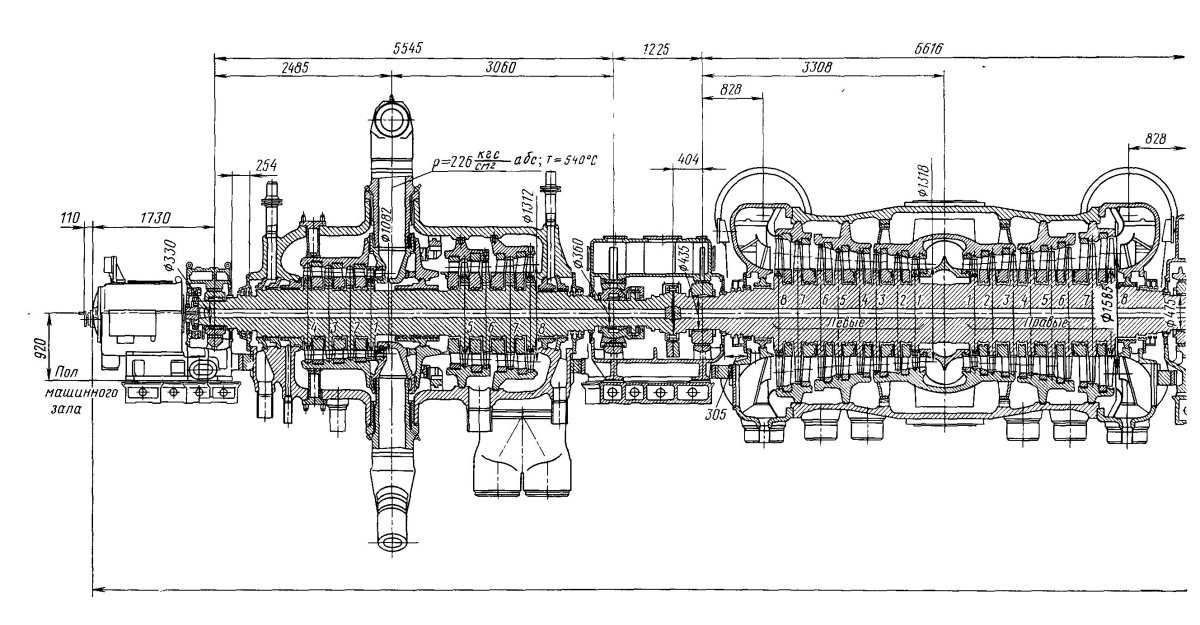 Турбина т-50-130 ТМЗ чертеж