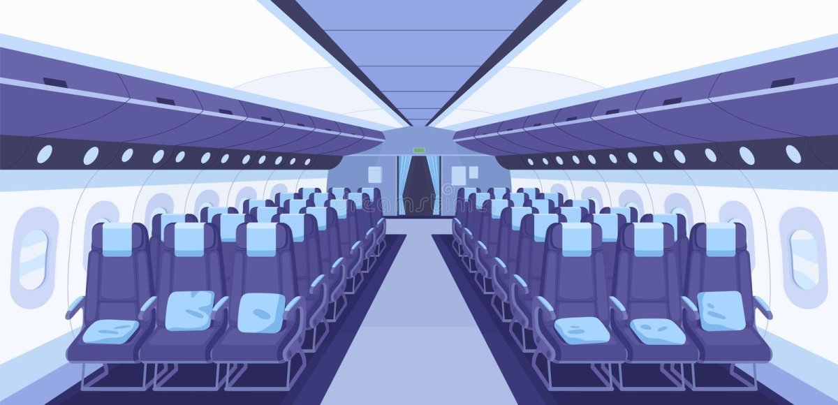 Самолет внутри мультяшный