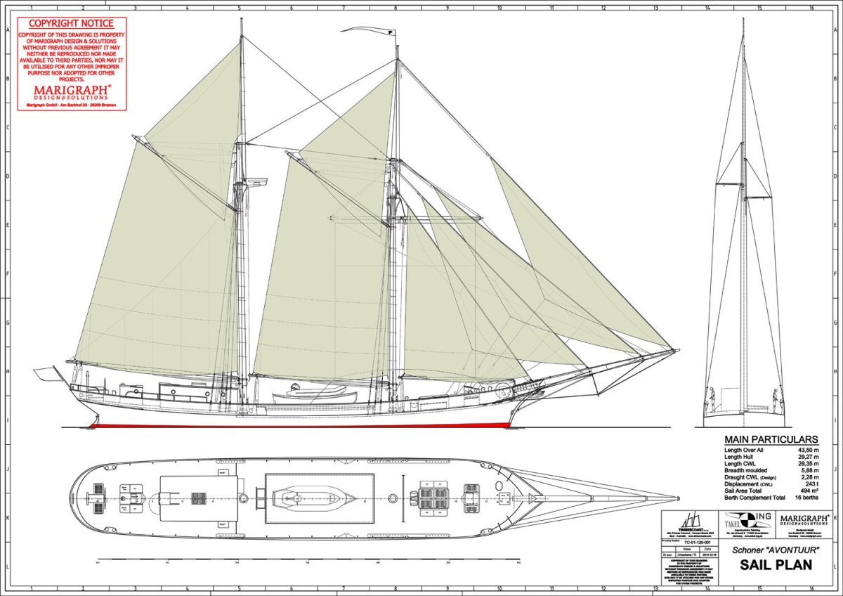 Шхуна Испаньола чертеж