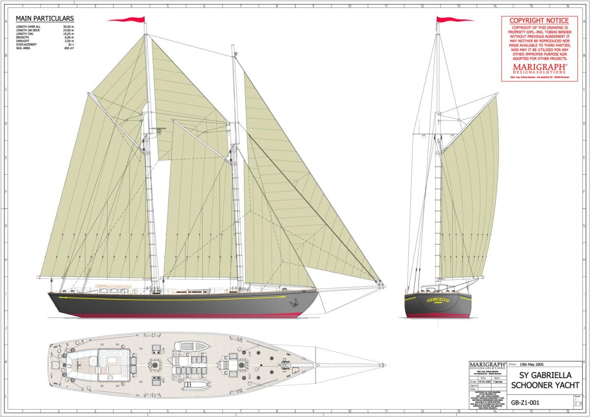 Bluenose крейсерская яхта чертёж