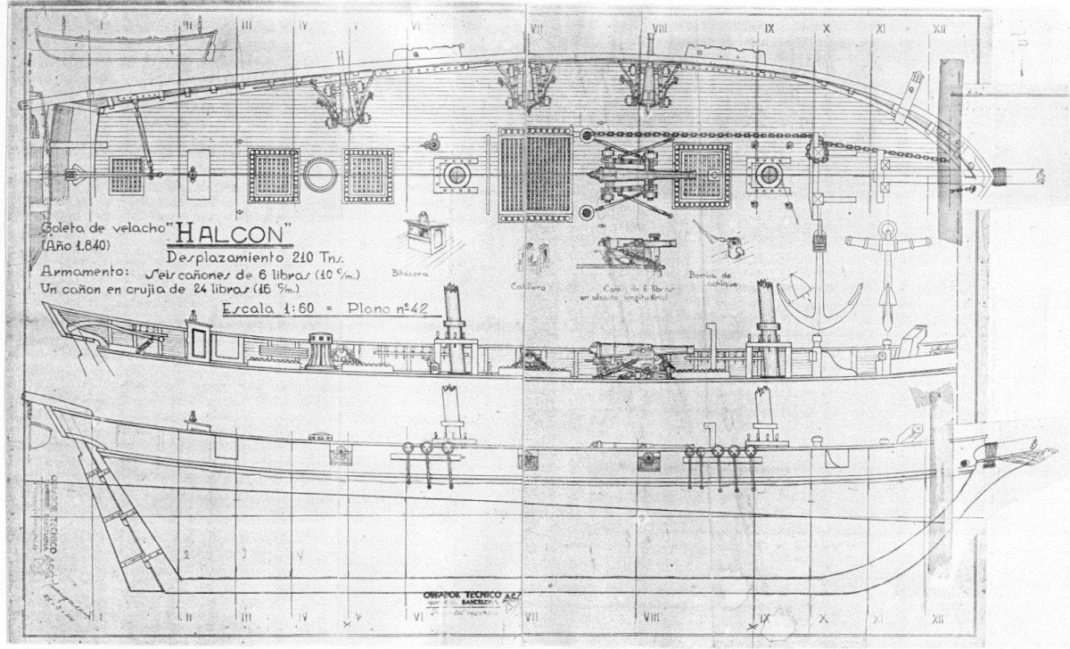 Парусник Halcon 1840 чертежи