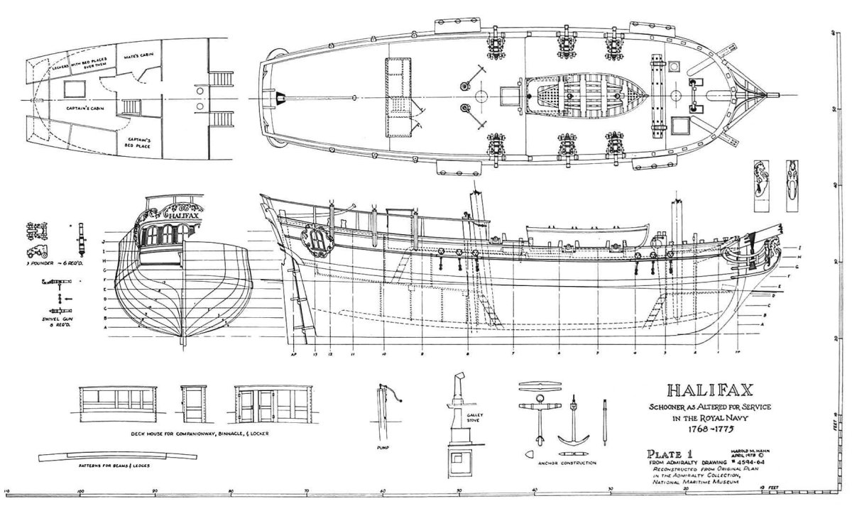 Шхуна Галифакс чертежи