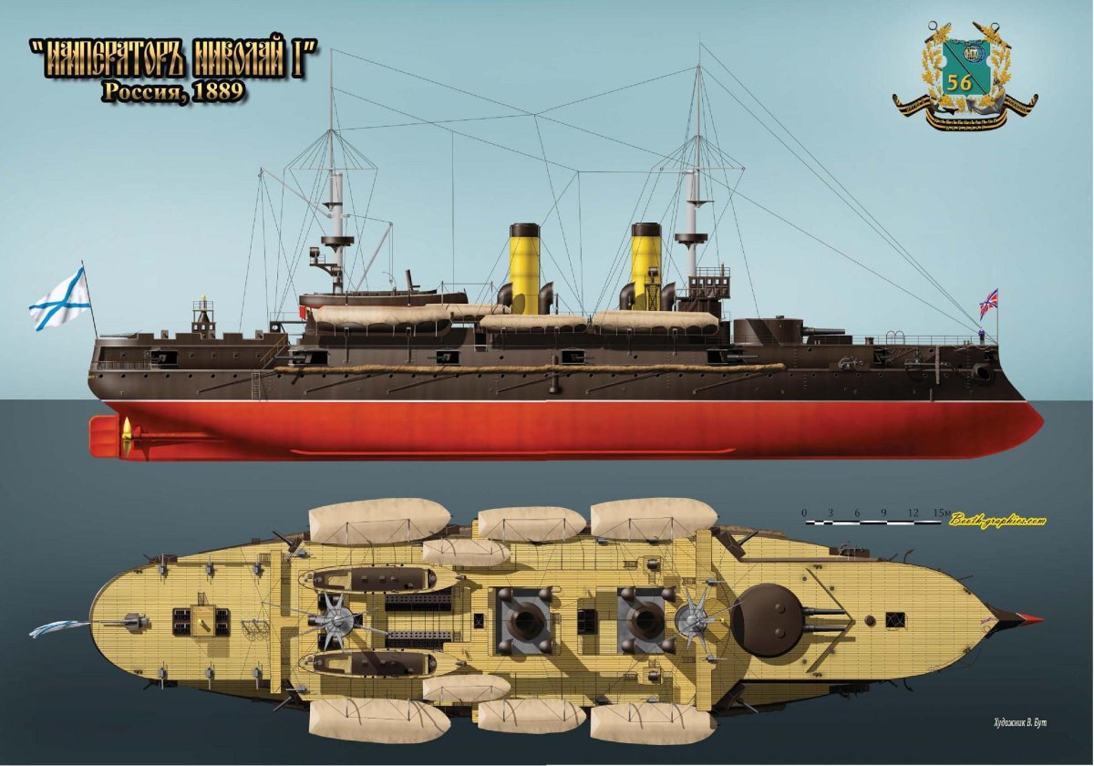 Модель броненосца Император Николай 1