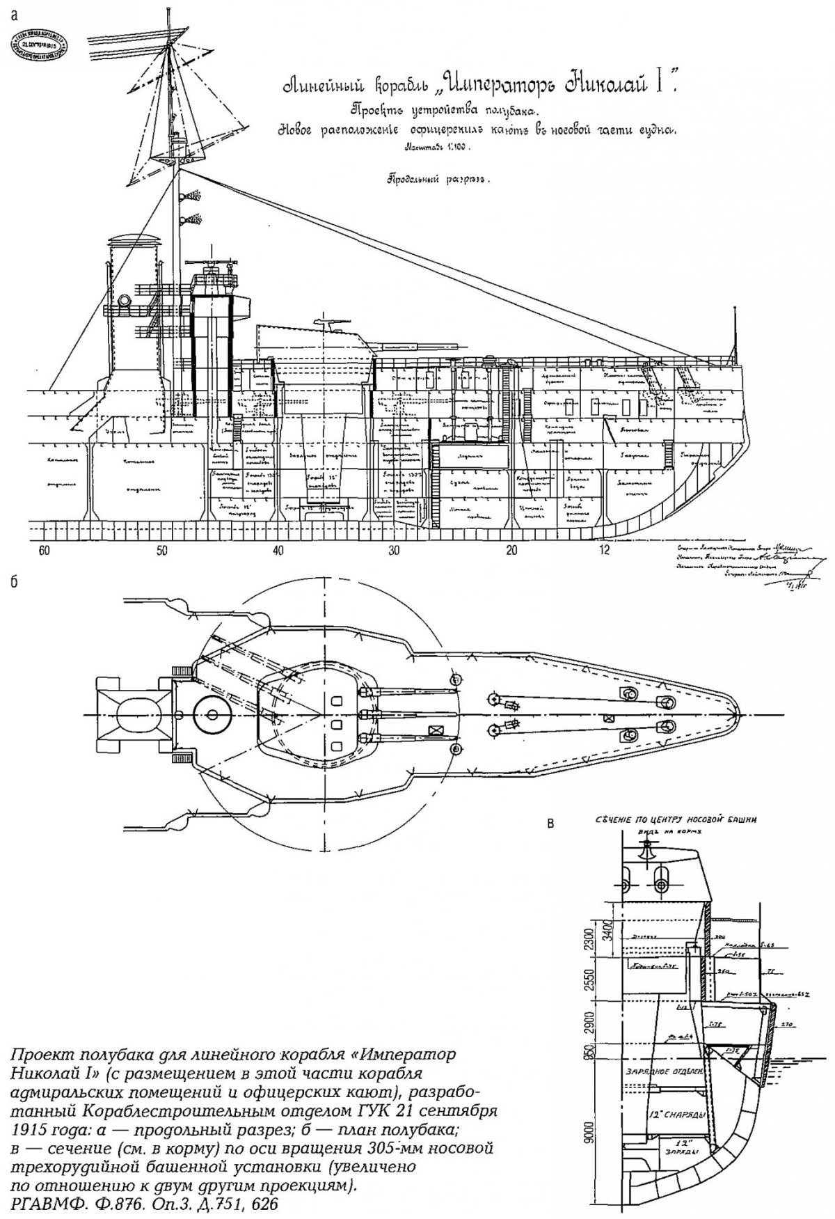 Линкор Император Николай 1 чертежи