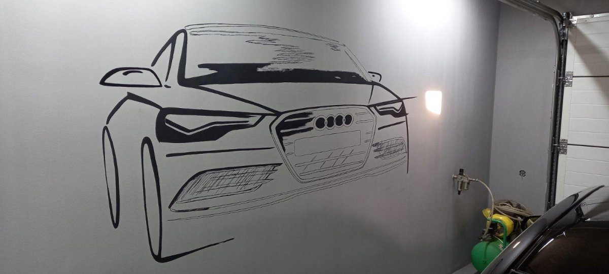 Рисунки в гараже на стенах