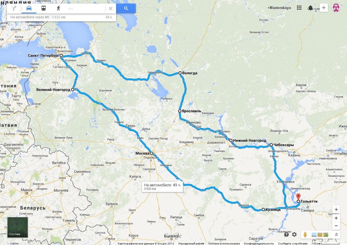 Ярославль и Нижний Новгород на карте