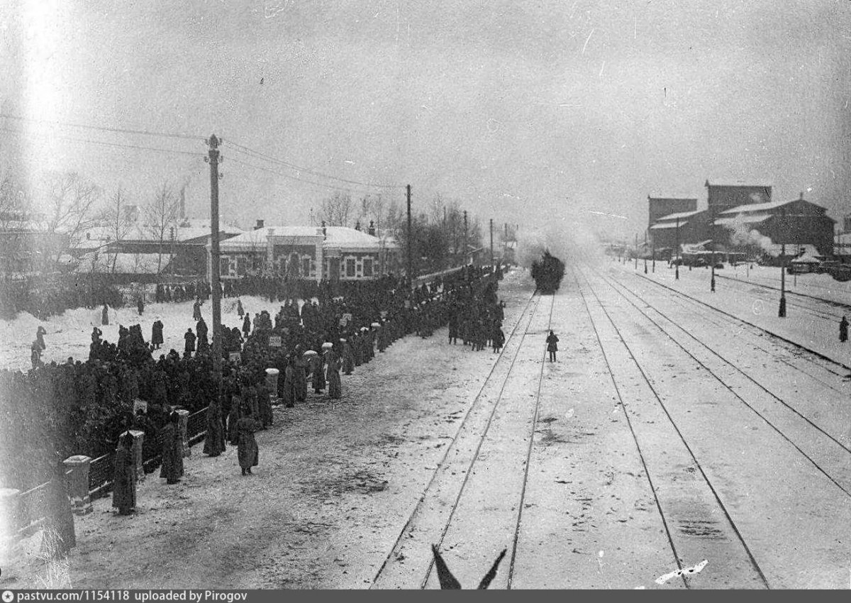 Траурный поезд Ленина на Павелецком вокзале