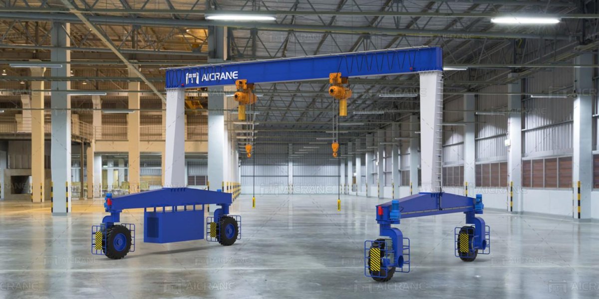 Козловой кран на пневмоходу