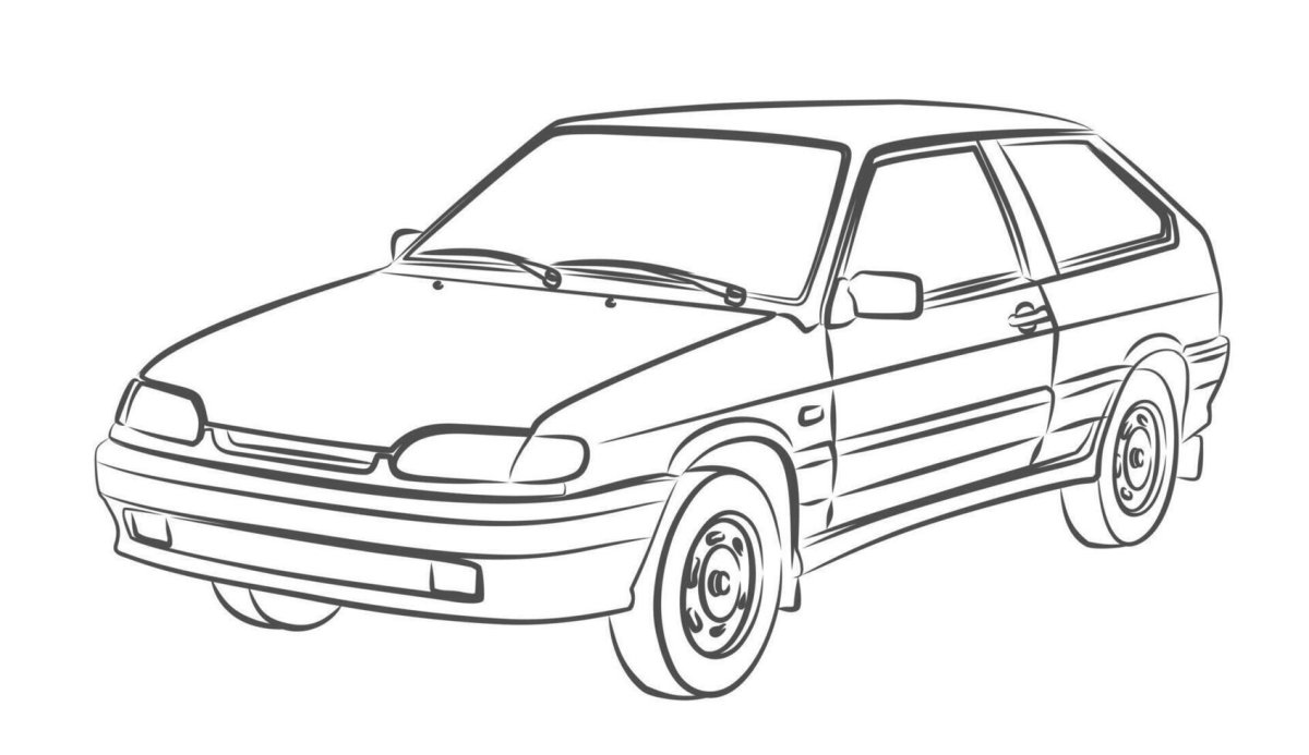 Раскраска ВАЗ 2114 Лада Приора