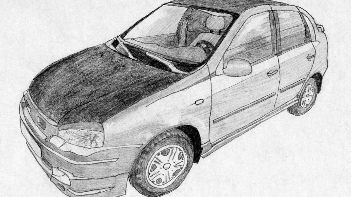 Раскраска машина Лада Калина хэтчбек