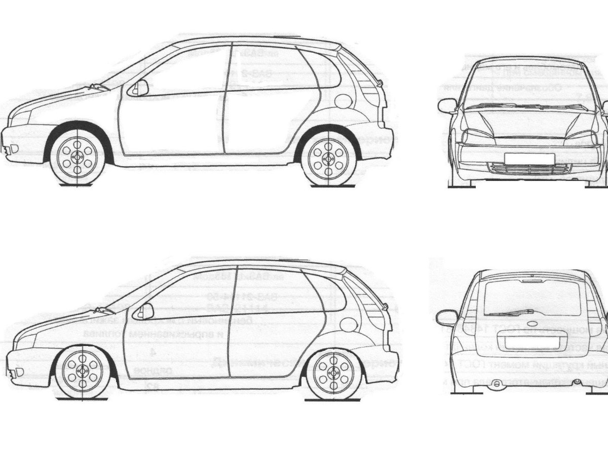 Lada Kalina универсал чертеж