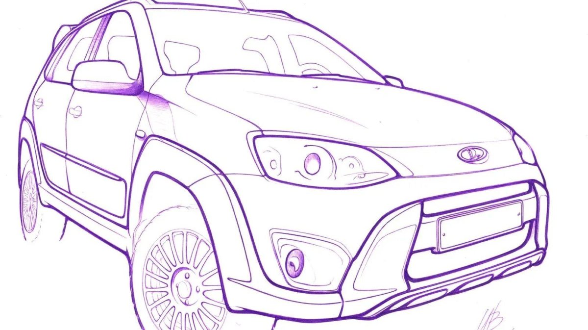 Раскраска Лада Веста св кросс