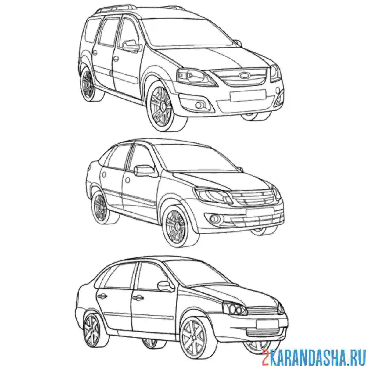 Раскраски машины Лада