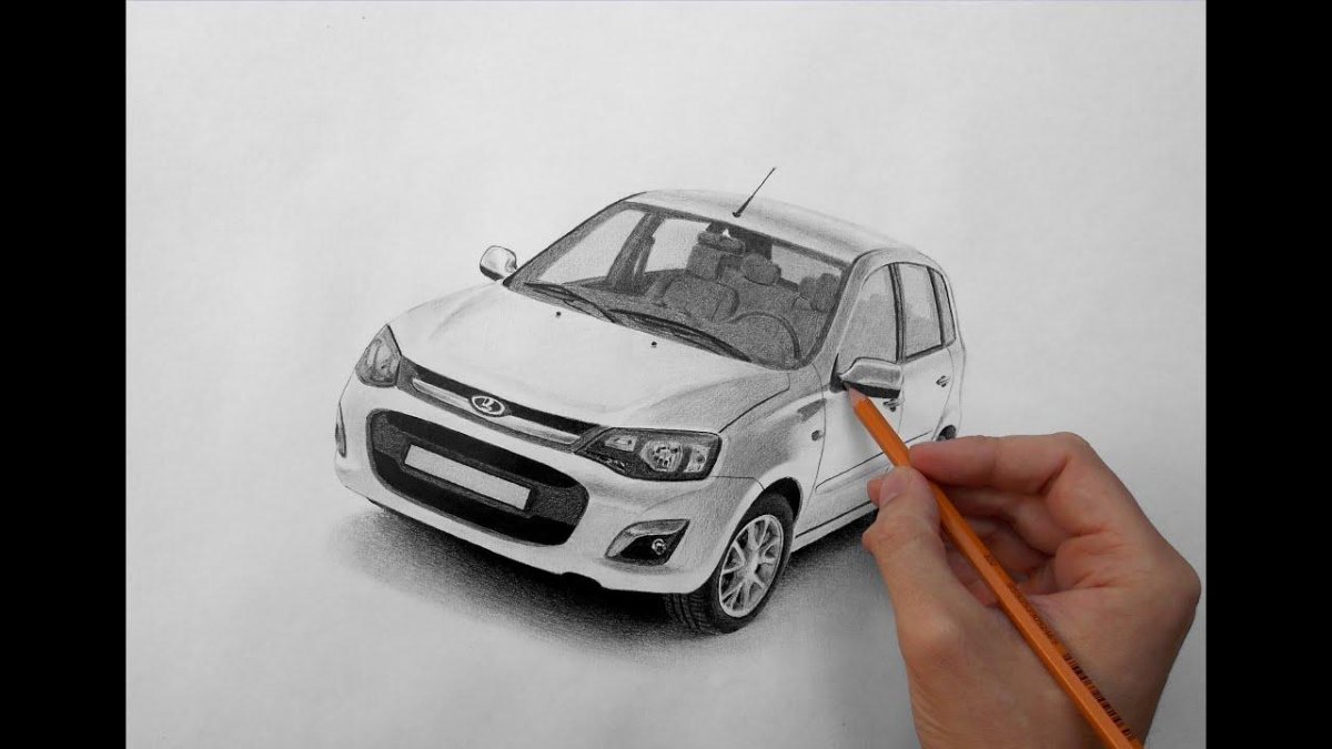 Рисунки карандашом машины Лада