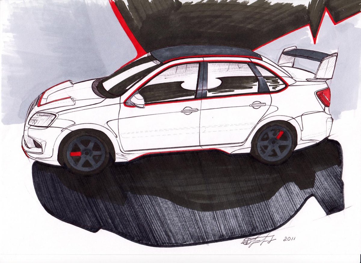 Рисунок машины Лада Гранта