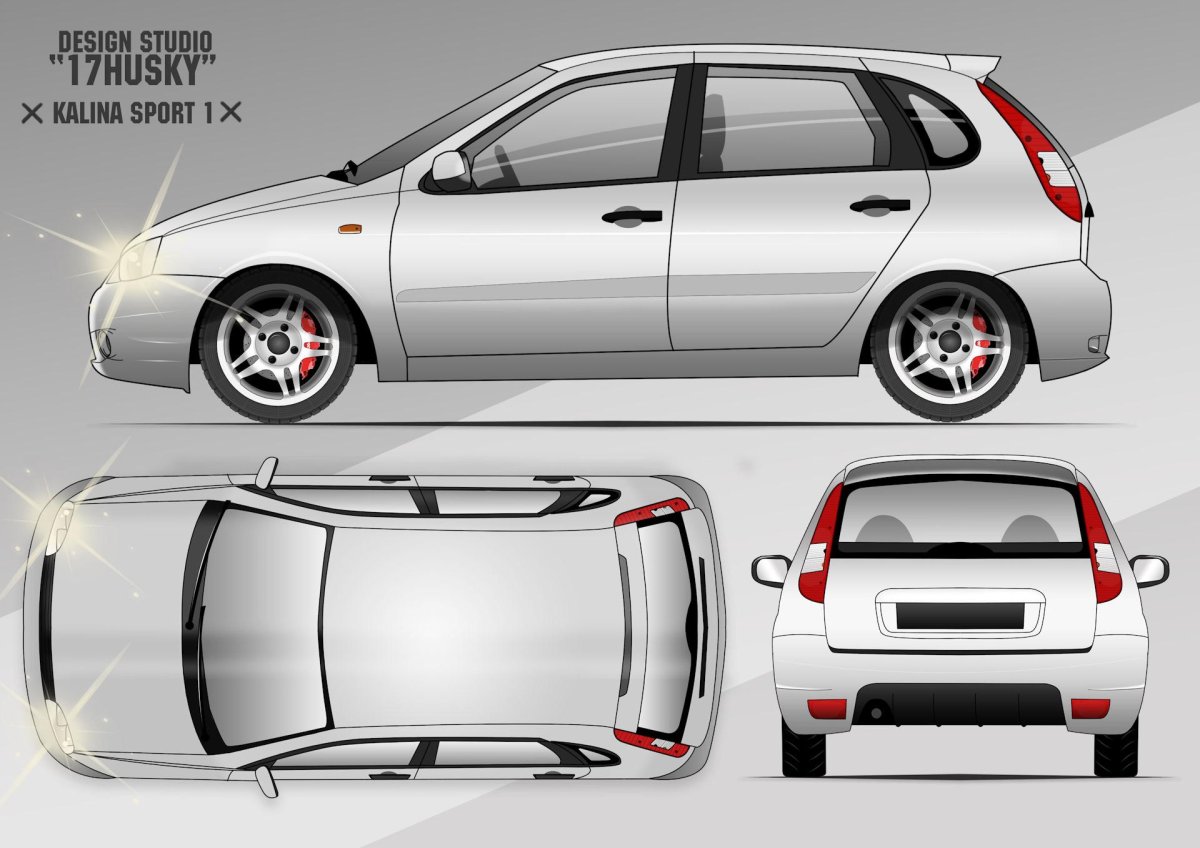 Чертеж Лада Калина спорт