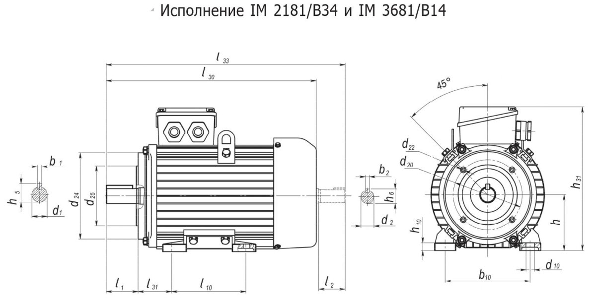 Электродвигатель АИР 80 в4 чертеж