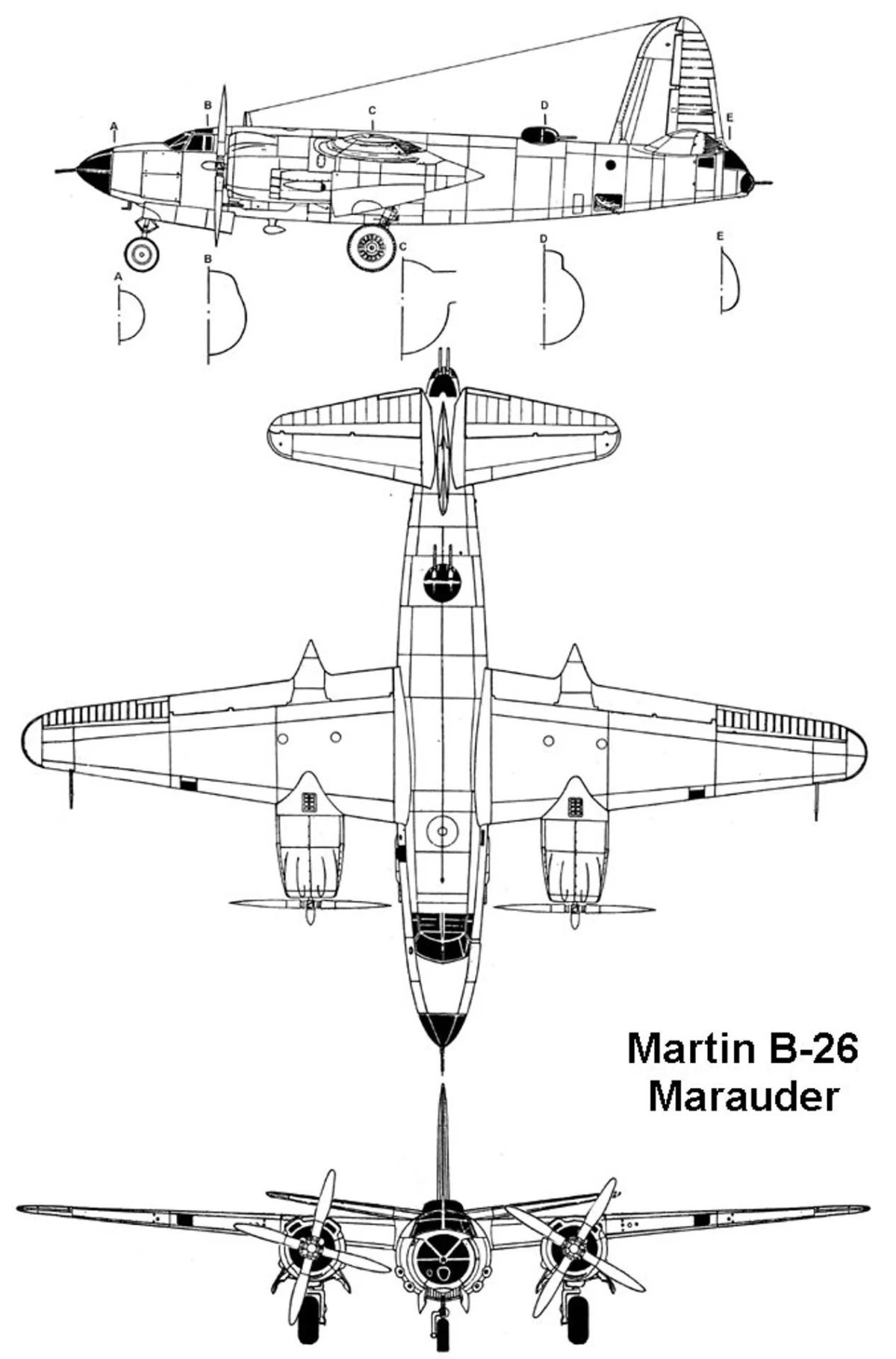 Martin Marauder b-26 чертежи