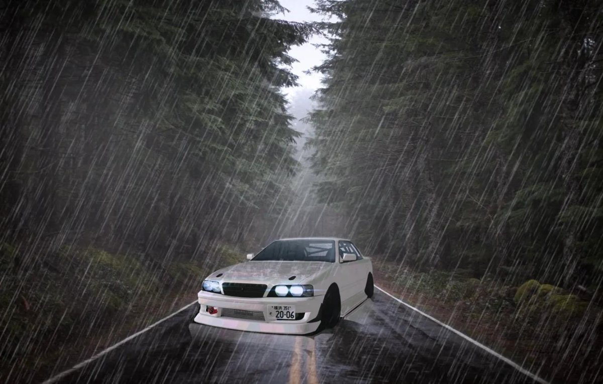 Тойота Марк 2 под дождëм