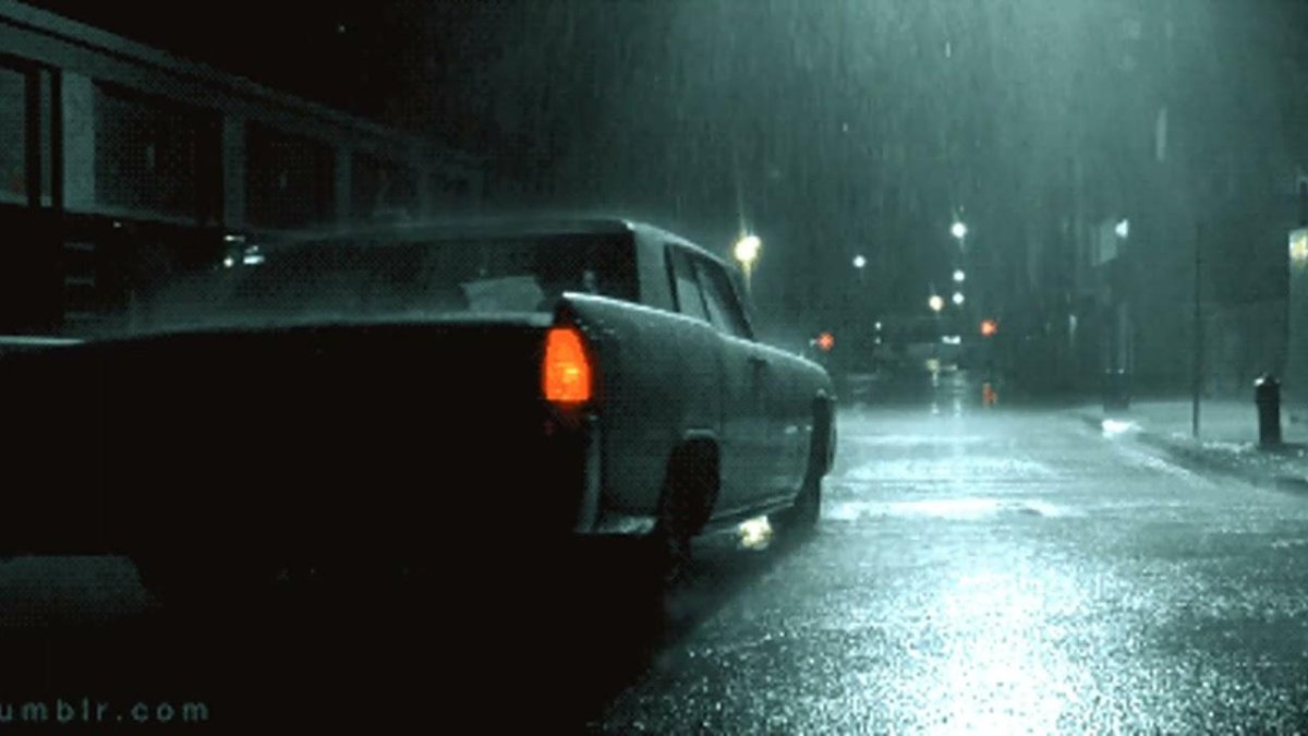 Машина под дождем