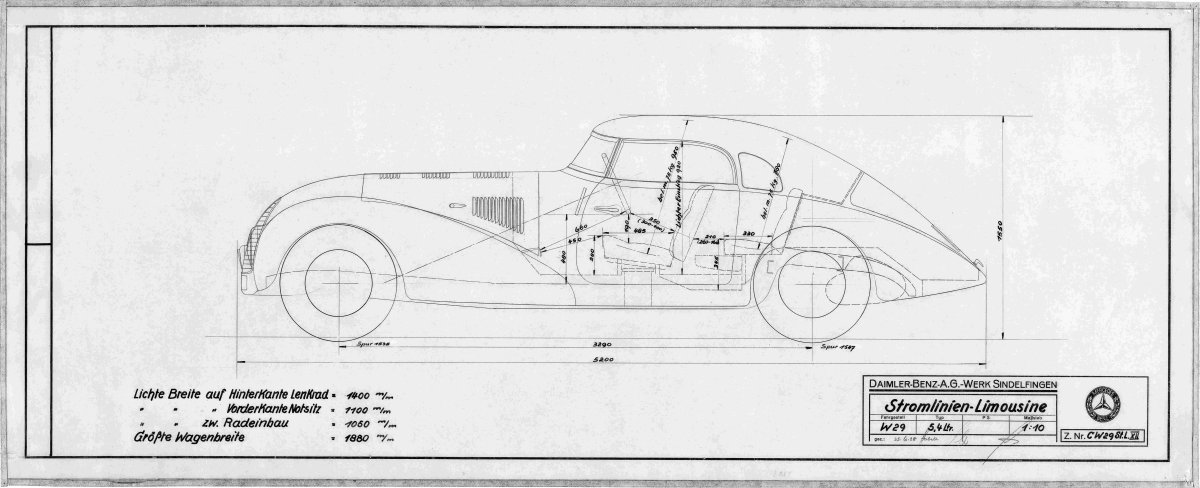 Mercedes Benz 540k чертежи