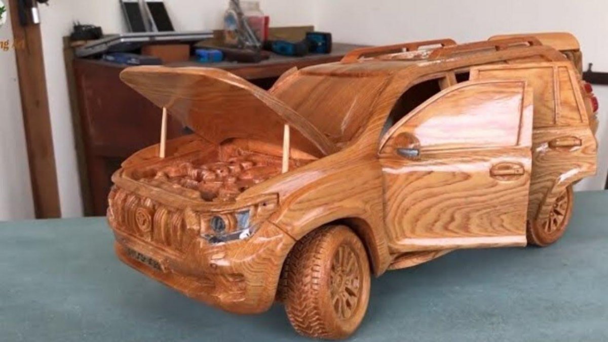 Wood Carving - Toyota Prado Land Cruiser 2020 (New model) - Woodworking Art
