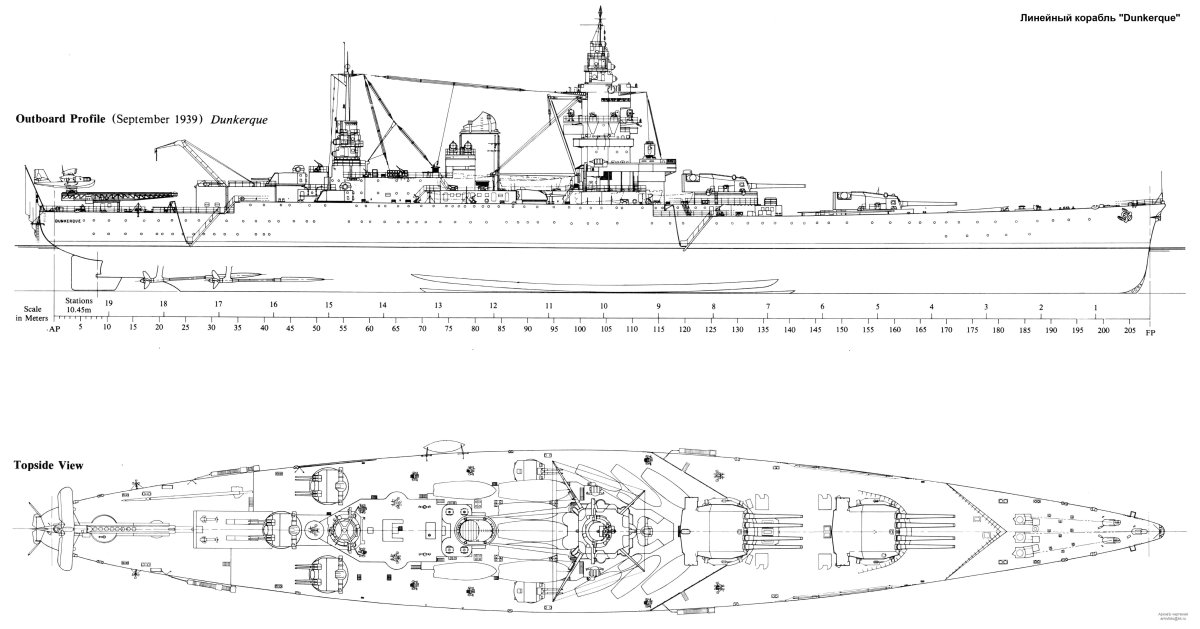 Линкор Дюнкерк чертежи