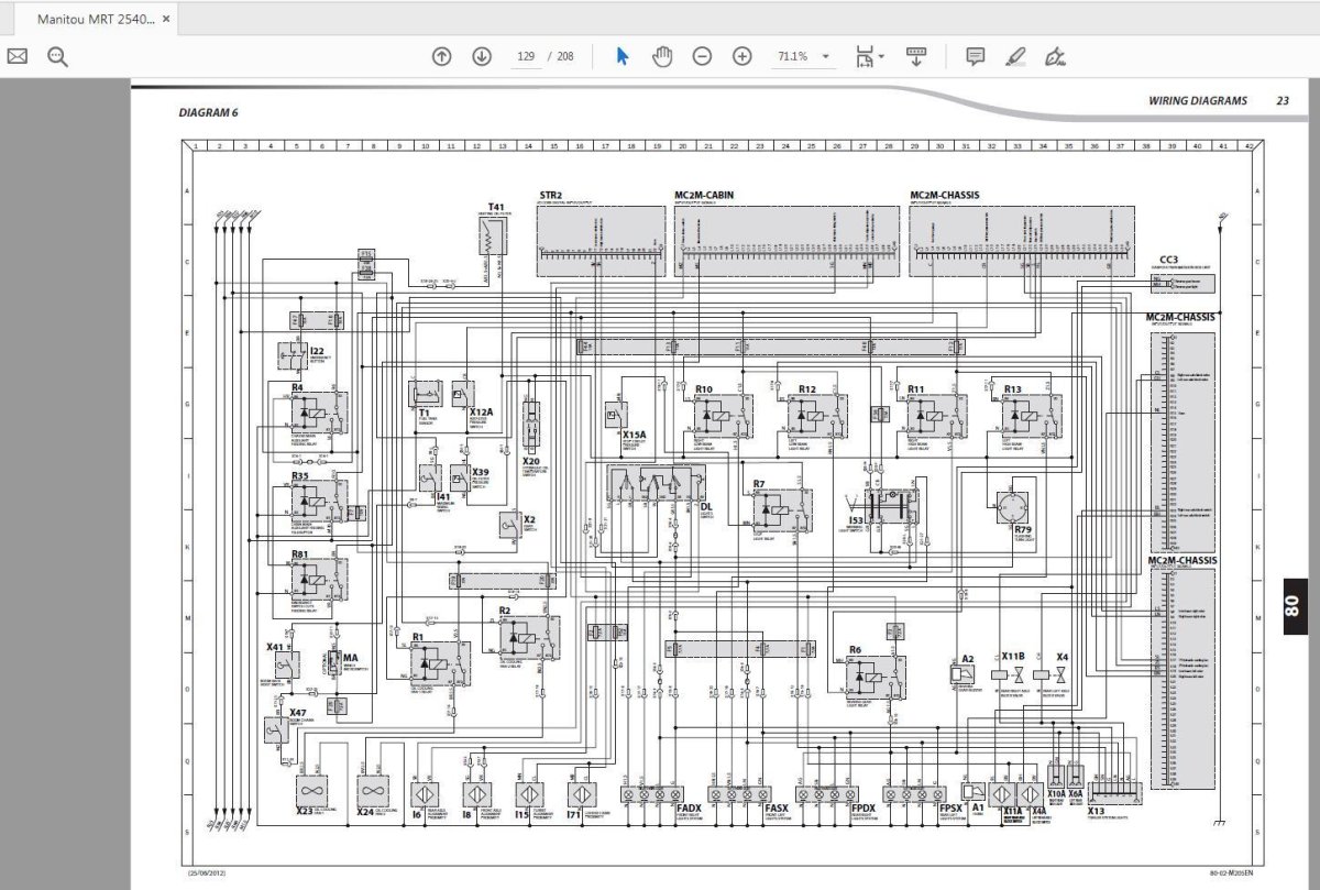 Электрическая схема Маниту 735
