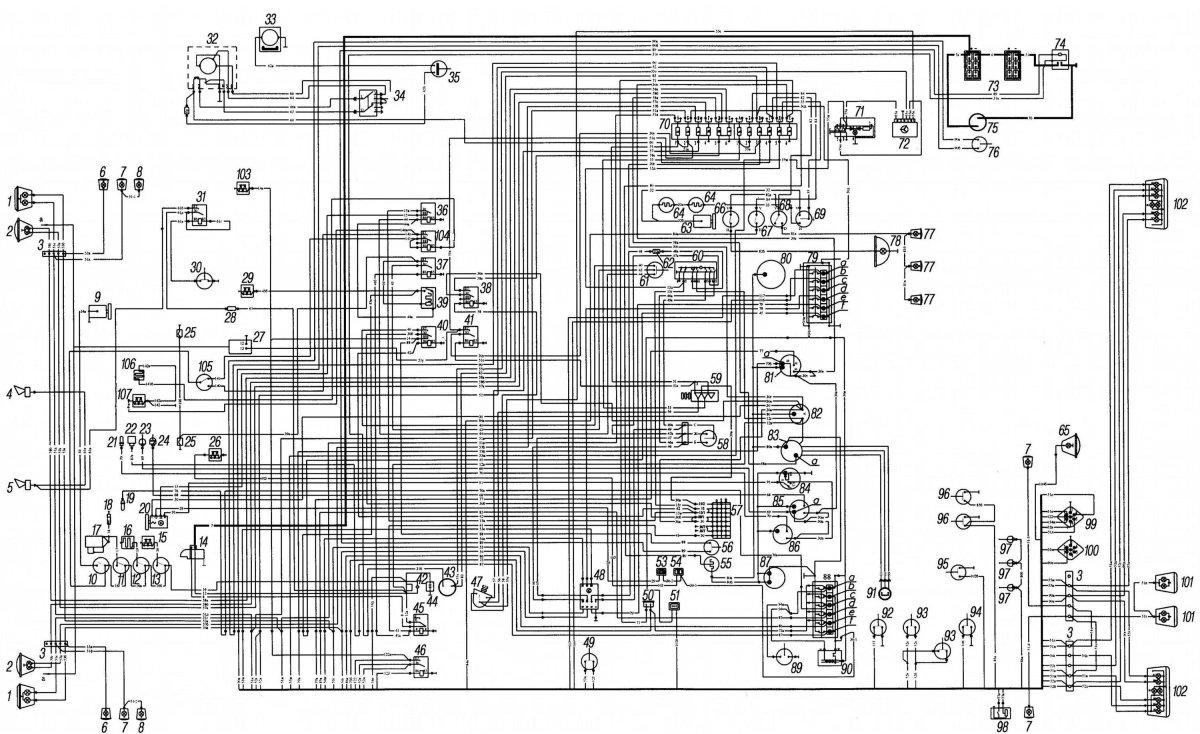 Схема электропроводки Урал 5557 с двигателем ЯМЗ 236