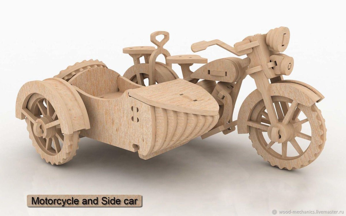 Мотоцикл Урал из дерева
