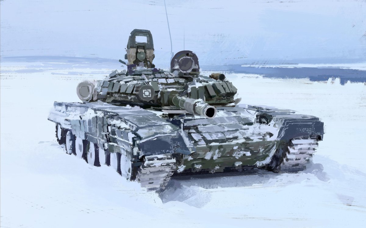 Танк т-72 зима