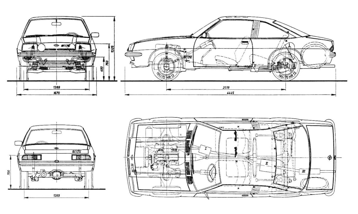 Габариты Опель калибра
