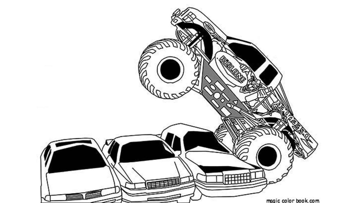 Раскраска hot Wheels монстр трак