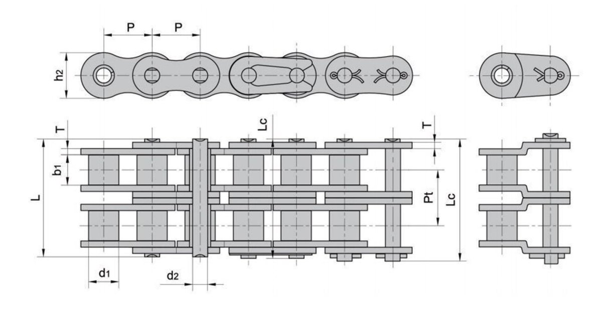 Цепь приводная роликовая однорядная пр 12.7