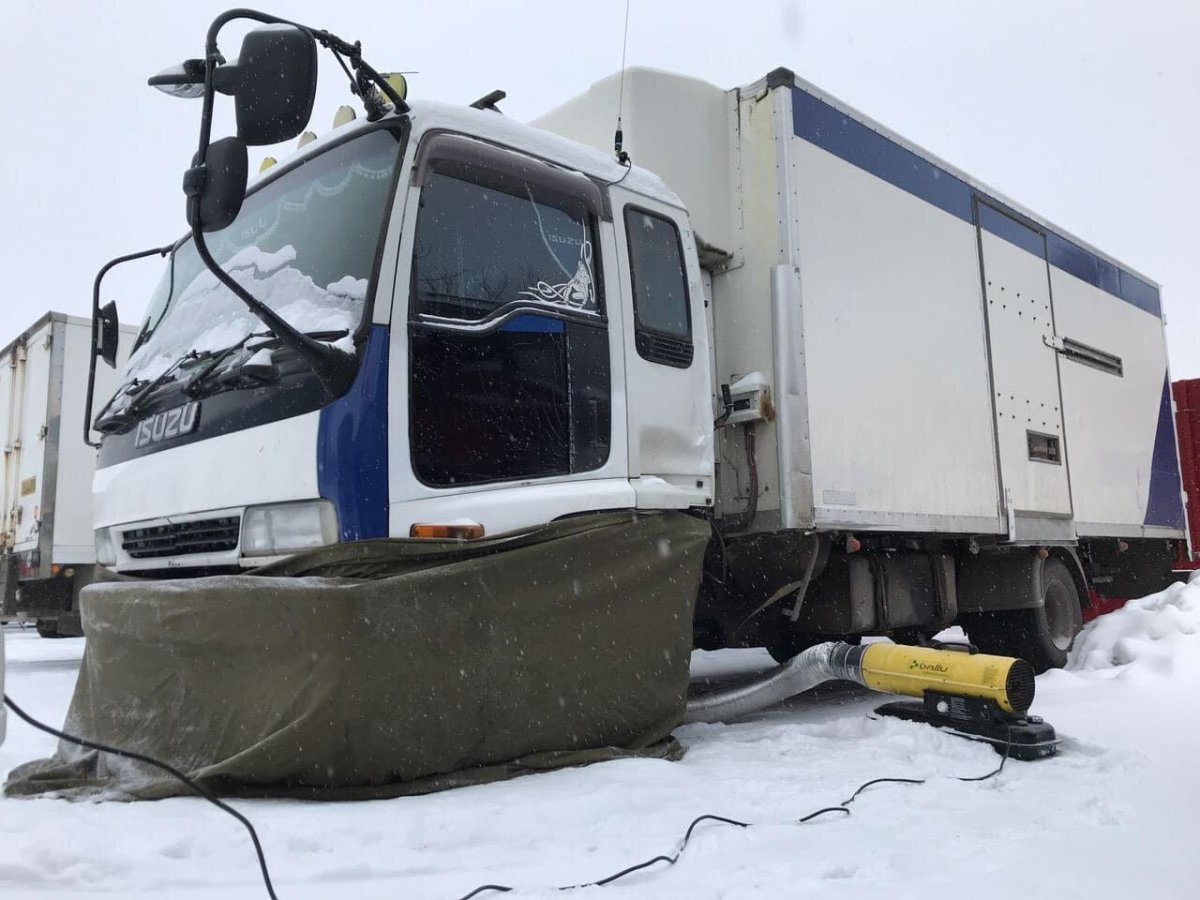 Отогрев грузовых автомобилей