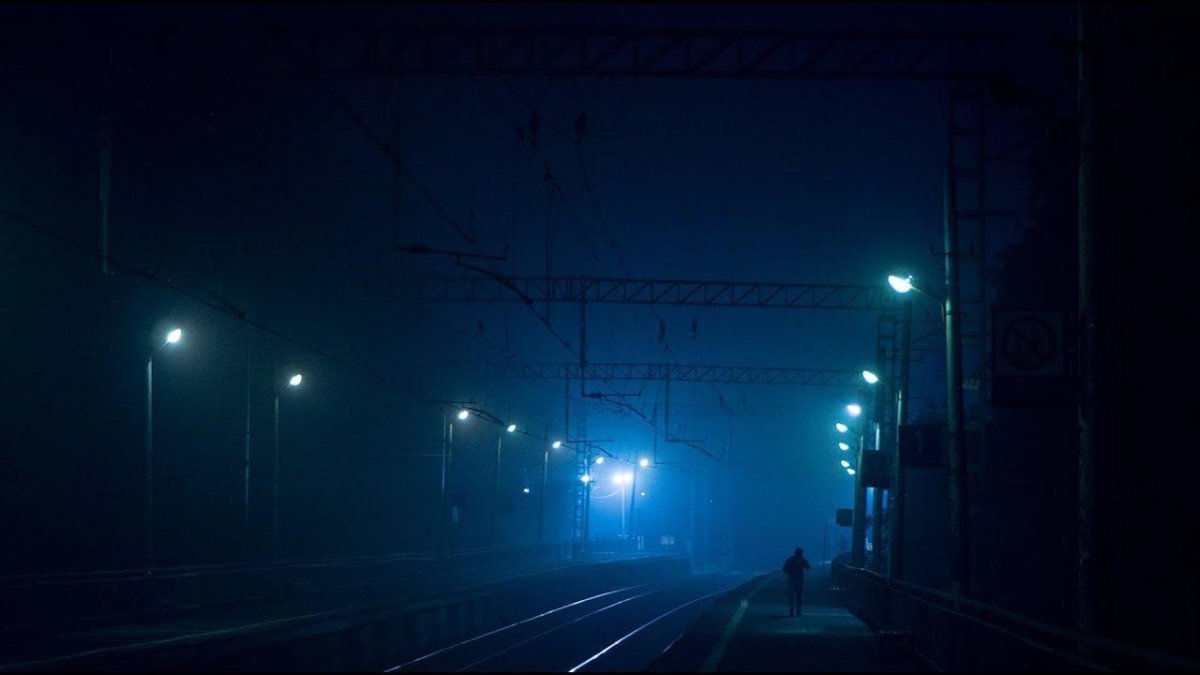 Железная дорога ночью