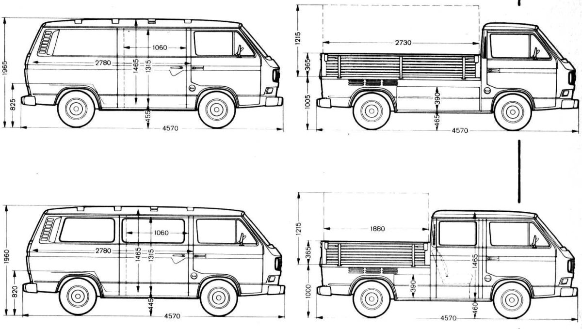 Фольксваген Транспортер т2 чертежи
